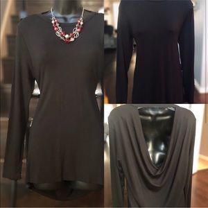 Draped Back Sexy Black Top Medium